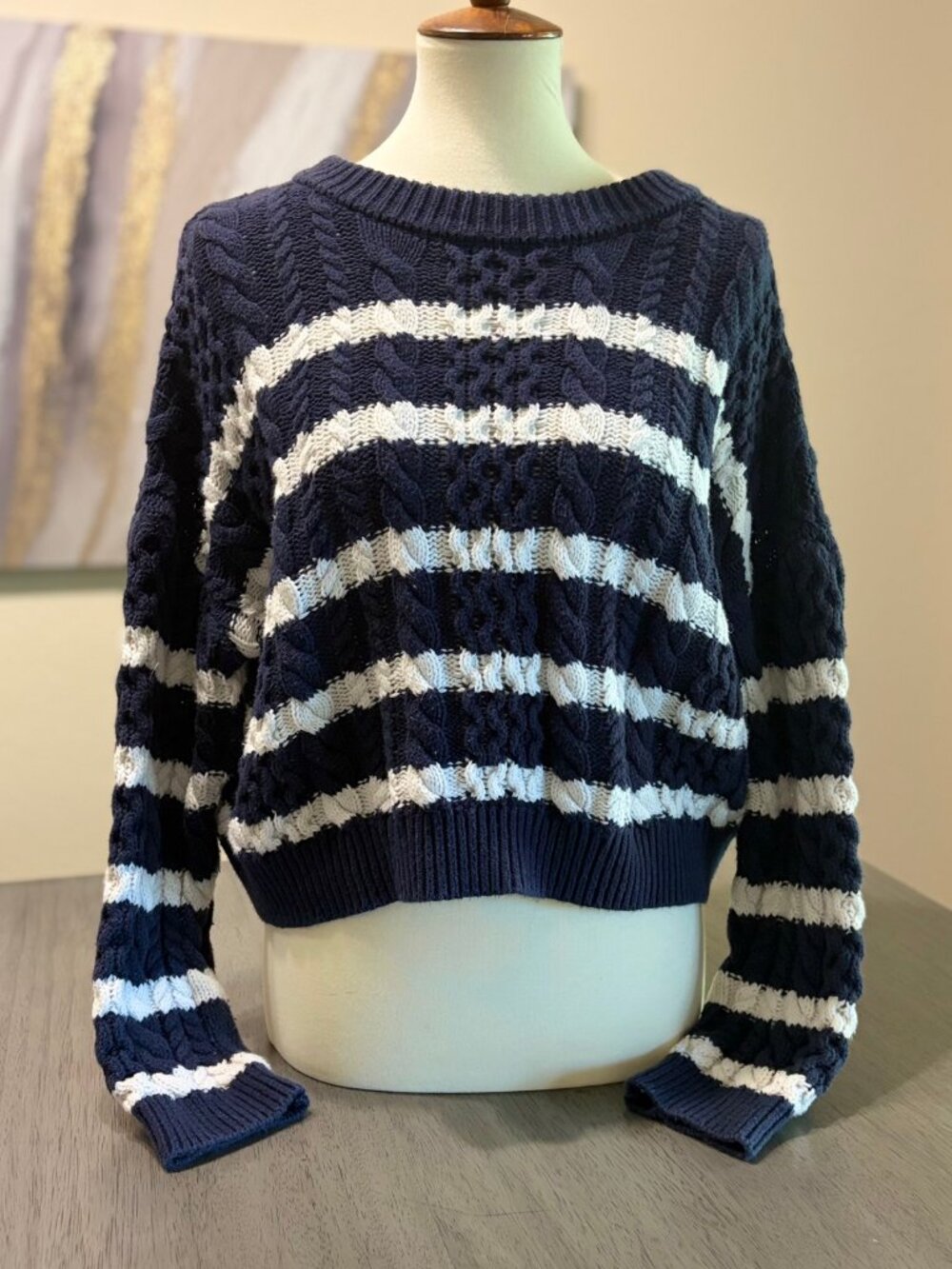 Women's Jessica Simpson Cropped Cable Knit Sweater Size M
